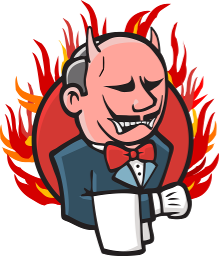 An alternative of the jenkins logo where the mascot is on fire